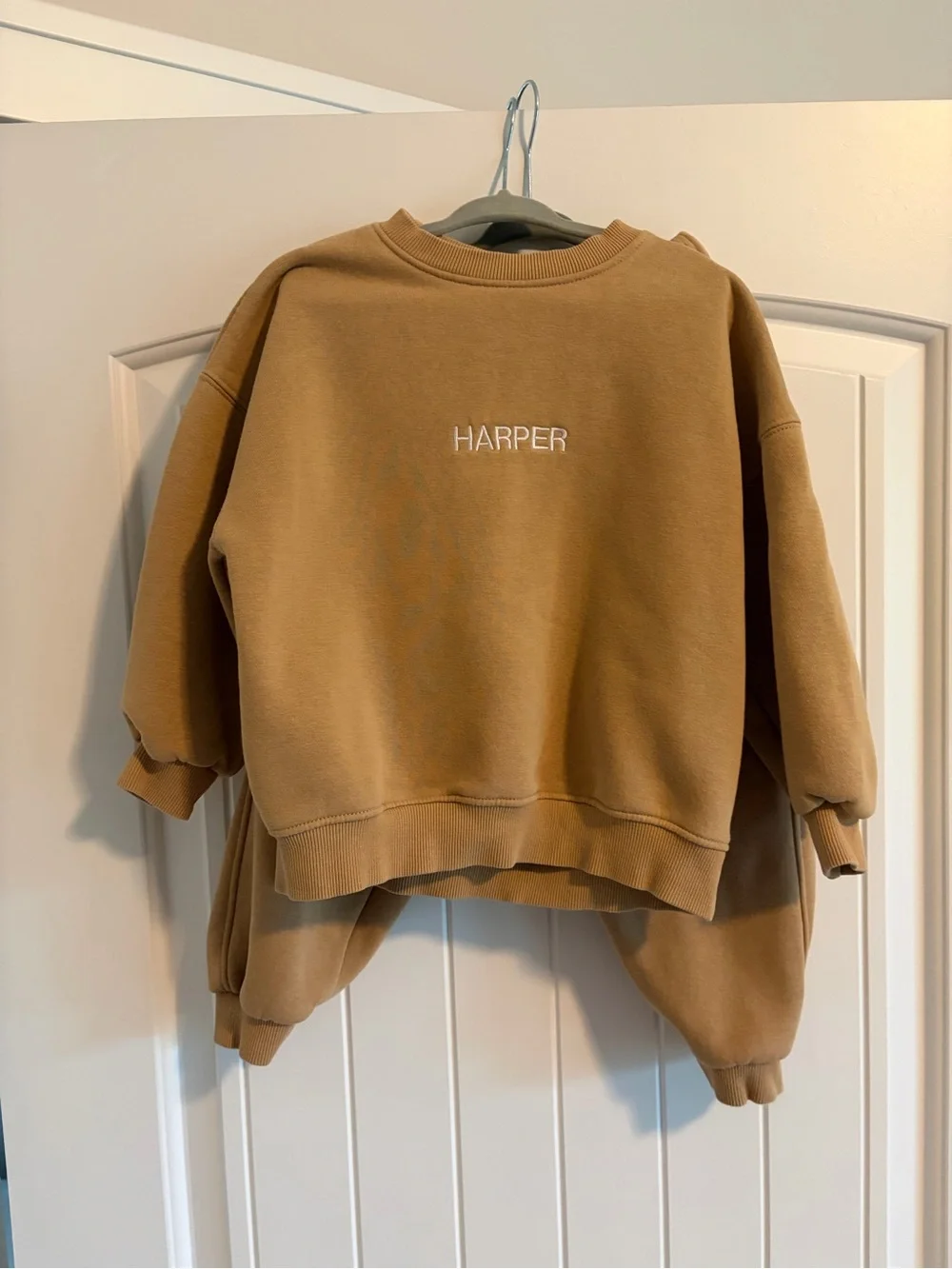 Zara Kids Matching Set Crewneck Sweater - Camel Brown